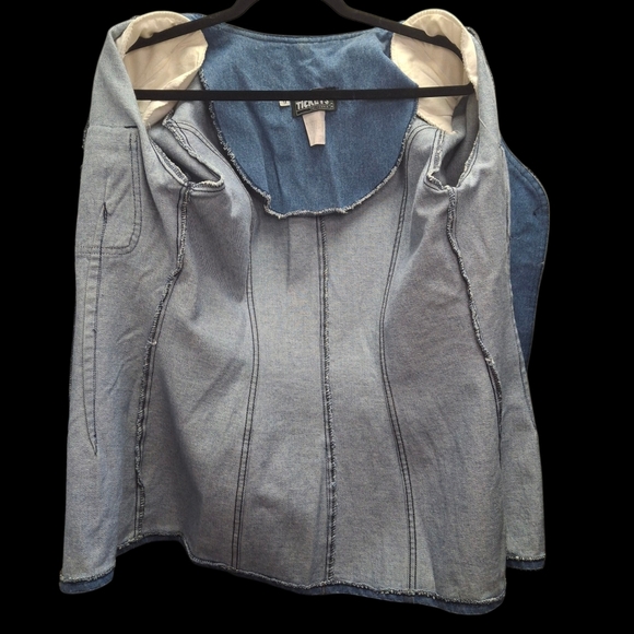 Vintage Blue Denim Embellished Jacket Blazer, Tickets California, Women Size 9 - Picture 11 of 16